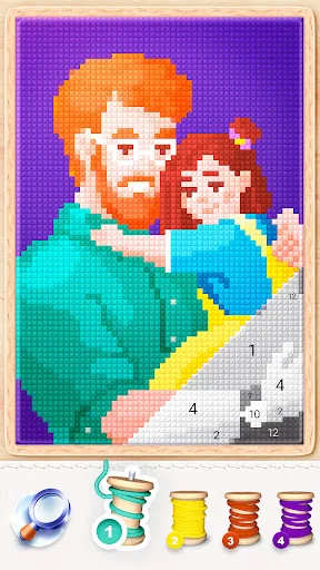 Cross-stitch coloring page